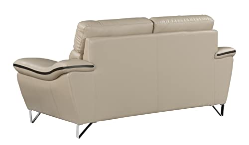 Blackjack Furniture Bailey Leather Match Upholstered Living Room Loveseat, Beige