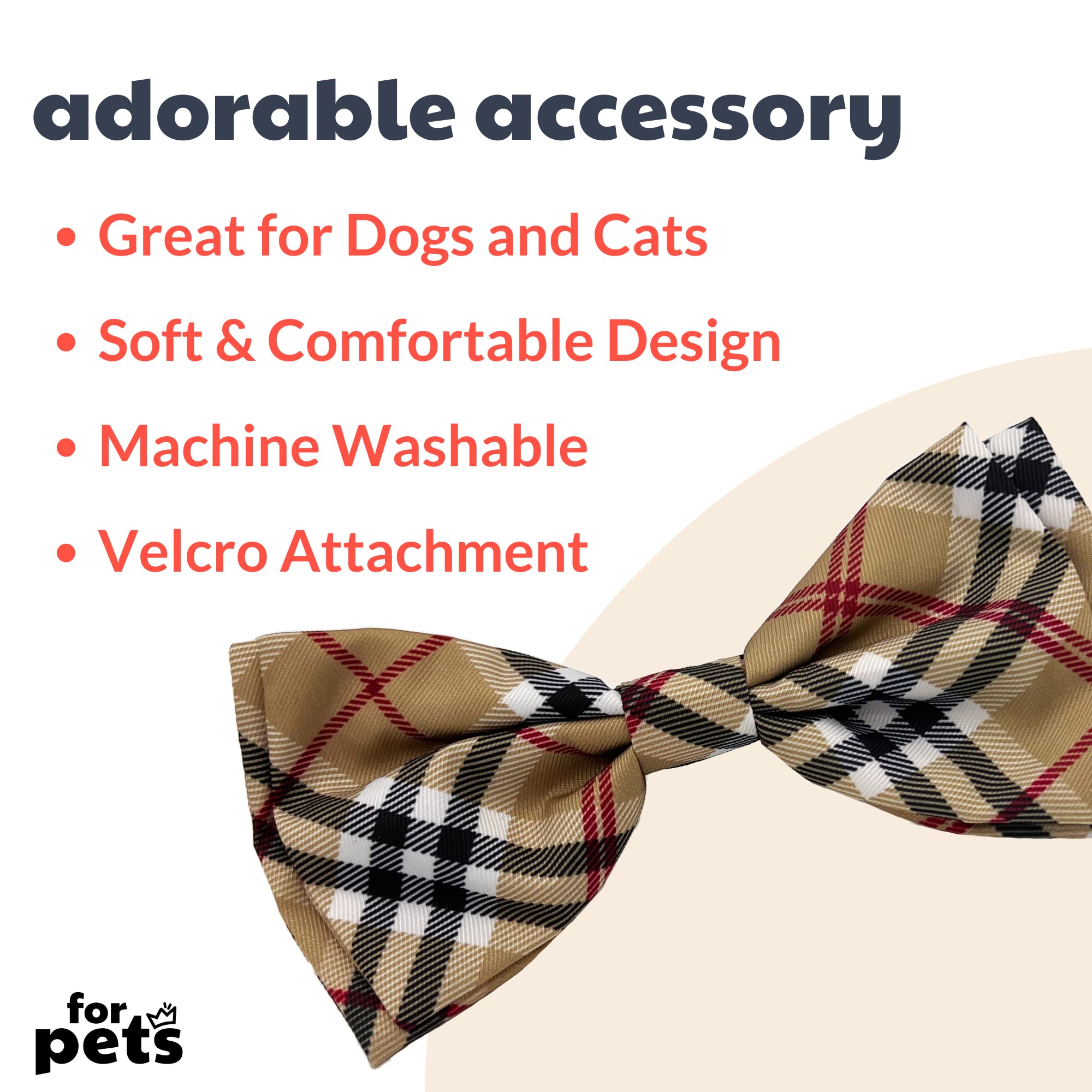 Huxley & Kent Bow Tie for Pets | High Street Plaid (Extra-Large) | Velcro Bow Tie Collar Attachment | Fun Bow Ties for Dogs & Cats | Cute, Comfortable, and Durable | H&K Bow Tie