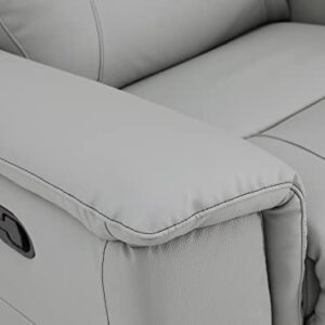 Blackjack Furniture Walker Leather Match Upholstered Reclining Living Room Sofa, Gray