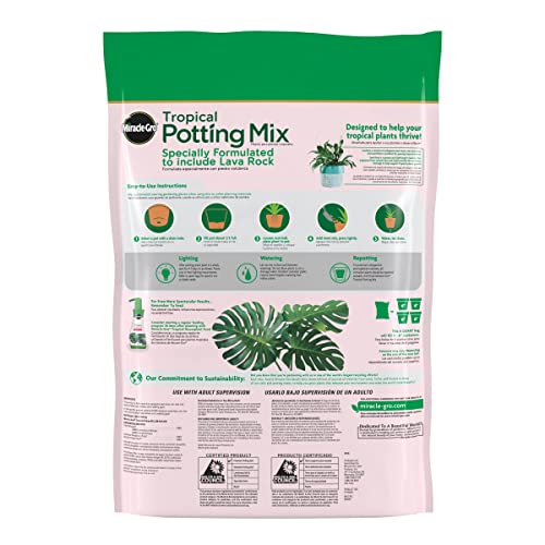 Miracle-Gro Tropical Potting Mix - Growing Media for Tropical Plants Living in Indoor and Outdoor Containers, 6 qt. (2-Pack)