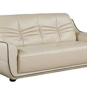 Blackjack Furniture Radford Leather Air/Match Upholstered Modern Living Room Sofa, Beige