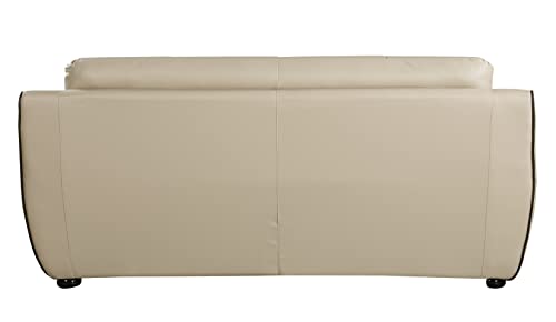 Blackjack Furniture Radford Leather Air/Match Upholstered Modern Living Room Sofa, Beige