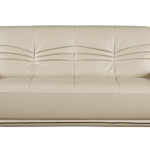 Blackjack Furniture Radford Leather Air/Match Upholstered Modern Living Room Sofa, Beige