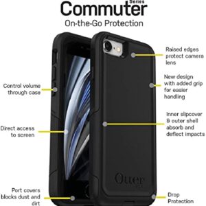 OtterBox Commuter Series Case for iPhone SE 3rd Gen (2022), iPhone SE 2nd (2020), iPhone 8, iPhone 7 (NOT Plus) - Non-Retail Packaging - Black