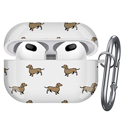 Art-Strap Case, Compatible with AirPods 3 - Shockproof TPU Gel Protection Cover Shell with Keychain Carabiner, Replacement for Apple AirPods (Dachshund Dog Colorful)