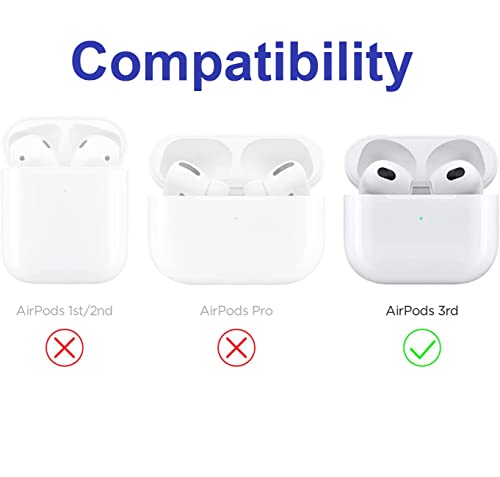 Art-Strap Case, Compatible with AirPods 3 - Shockproof TPU Gel Protection Cover Shell with Keychain Carabiner, Replacement for Apple AirPods (Hummingbirds Watercolors)