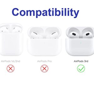 Art-Strap Case, Compatible with AirPods 3 - Shockproof TPU Gel Protection Cover Shell with Keychain Carabiner, Replacement for Apple AirPods (Peace Signs Hearts)