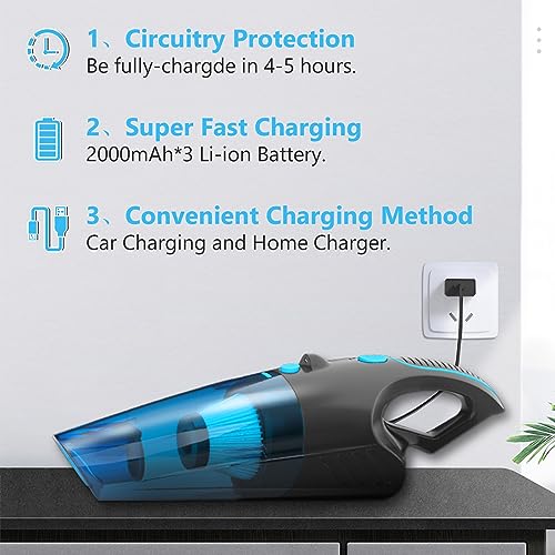 SEALON Handheld Vacuum Cordless, 10000PA Powerful Suction Handheld Vacuum Cleaner for Car & Home & Office Pets Hair Cat Litter Cleaning, Cordless Hand Held Vacuums,Type-C Fast Charging