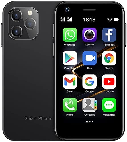 Global Version Soyes XS12 Mini 4G Smartphone 3.0 Inch Dual Sim Ultra Thin Unlocked Card Mobile Phone WiFi Bluetooth Hotspot Student Pocket Cellphone (Black 64GB)