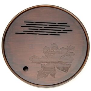 Bamboo Peony Tea Tray, Chinese Gonfu Tea Serving Tray (Big)