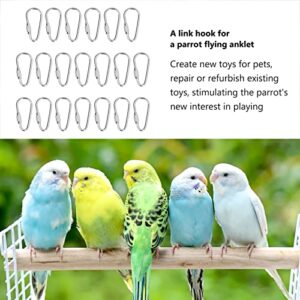 20 Pcs Bird Foot Rings, Bite Resistant Stainless Steel Parrot Leg Rings Bird Toy Accessories for Conure Cockatiel Cockatoo Lovebird