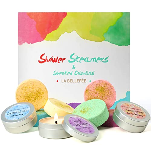 LA BELLEFÉE Shower Steamers and Candles Gift Set 9 +1 Pack