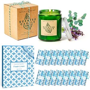 la bellefÉe scented sachets gift set 14 packs linen scent + scented candle