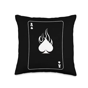 ace card risk-taker throw pillow, 16x16, multicolor