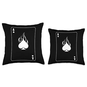 Ace Card Risk-Taker Throw Pillow, 16x16, Multicolor