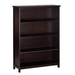 roseberry kids contemporary wood vertical bookcase in chocolate