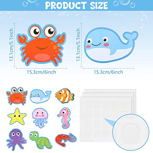 45 Pieces Ocean Sea Animal Creature Cutouts with Glue Point Dots Under The Sea Classroom Party Decorations for Classroom Bulletin Board Ocean Themed Birthday Party Supplies