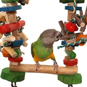 Swing N Play - Parrot Toy Swing for Cage (Small: Conure, Ringneck, Caique, Senegal)