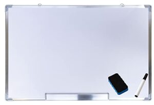 balancefrom magnetic whiteboard dry erase board silver aluminum frame with eraser and marker pen, multiple sizes