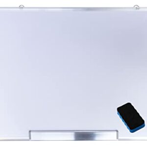 BalanceFrom Magnetic Whiteboard Dry Erase Board Silver Aluminum Frame with Eraser and Marker Pen, Multiple Sizes