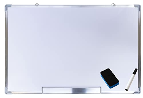 BalanceFrom Magnetic Whiteboard Dry Erase Board Silver Aluminum Frame with Eraser and Marker Pen, Multiple Sizes