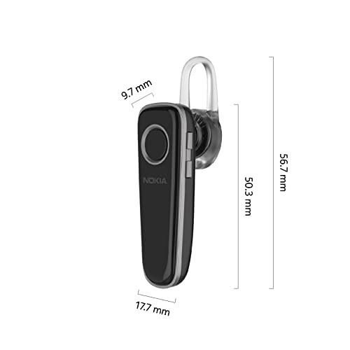 Nokia SB-201 Solo Bud+ - in Ear Mono Bluetooth Wireless Headset for Phone - Multi-Point Connectivity, IPX4 Water Resistant Design, 6.5-Hour Playtime, Lightweight, Smart Voice Assistant Compatible