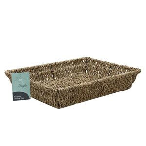 jvl seagrass rectangular storage tray