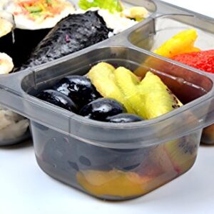 Youngever 8 Pack Bento Lunch Box, Meal Prep Containers, Reusable Plastic Divided Food Storage Container Boxes (3-Compartment)