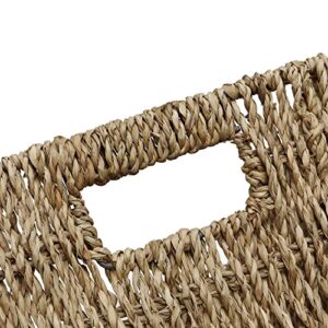 JVL Seagrass Set of 3 Rectangular Tapered Storage Baskets