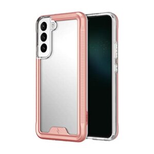 zizo ion series for galaxy s22 plus case - military grade drop tested with tempered glass screen protector - rose gold