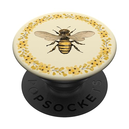 Cute Yellow Bee Bumblebee Honey Aesthetic Flower Beekeeper PopSockets Standard PopGrip