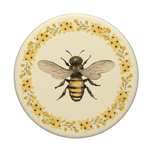 Cute Yellow Bee Bumblebee Honey Aesthetic Flower Beekeeper PopSockets Standard PopGrip