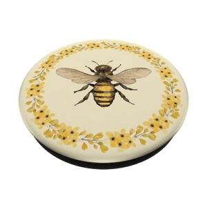 Cute Yellow Bee Bumblebee Honey Aesthetic Flower Beekeeper PopSockets Standard PopGrip