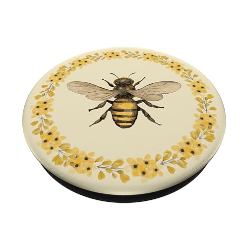 Cute Yellow Bee Bumblebee Honey Aesthetic Flower Beekeeper PopSockets Standard PopGrip