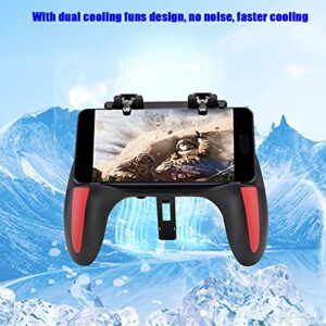 Gamepad for Smartphone, Mobile Gaming Handle Dual Cooling Fans Comfortable Grip Quiet Operation Faster Cooling for 4.7-6.5inch Phones