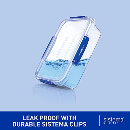 Sistema KLIP IT PLUS Food Storage Containers | 3.35 L | Airtight Containers Set | Leak-Proof Seal | Easy Locking Clips | BPA-Free | 3 Count