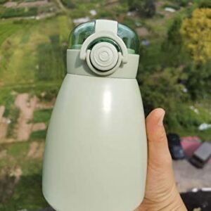 MOMEITU Kawaii Water Bottle Stainless Steel Water Bottle Cute 3D Sticker Insulated Water Bottle Cute Drug Water Bottle(500ML,green)