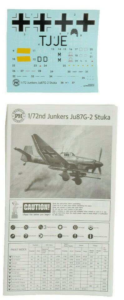 Premium Hobbies Junkers JU-87G-2 Stuka 1:72 Plastic Model Airplane Kit 133V