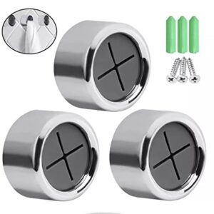 3 Pieces Kitchen Towel Hooks, Towel Hooks, Premium Round Adhesive Towel Holder Wall Mount Hook Tea for Bathroom, Kitchen and Home