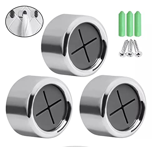 3 Pieces Kitchen Towel Hooks, Towel Hooks, Premium Round Adhesive Towel Holder Wall Mount Hook Tea for Bathroom, Kitchen and Home