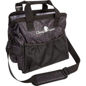 classic equine groom tote, black leopard