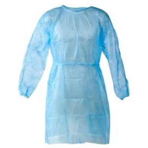 40 pack level 2 disposable isolation gowns with elastic cuff, latex-free, non-woven, fluid resistant, non medical isolation gown non-surgical gowns smock xl, protective blue (4 pack of 10)