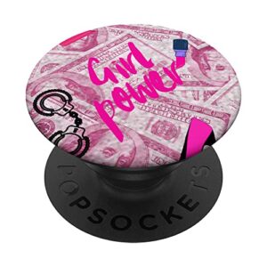 pink girl power money baddie bad girl aesthetic boss babe popsockets swappable popgrip