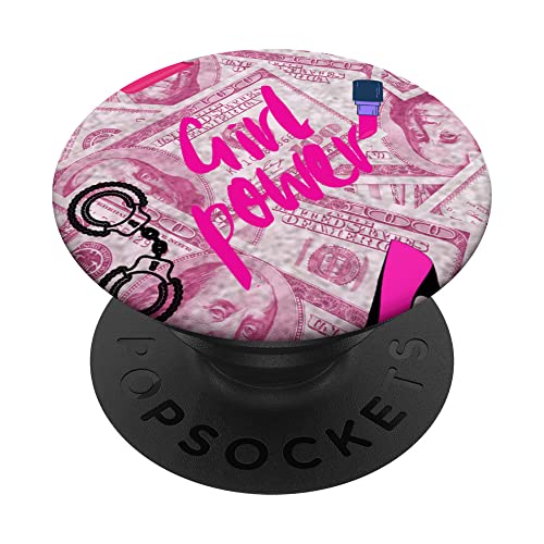 Pink Girl Power Money Baddie Bad Girl Aesthetic Boss Babe PopSockets Swappable PopGrip