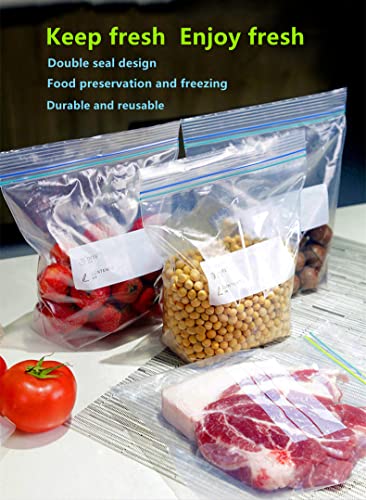 Double seal food storage bags, water proof zipper plastic bags (Small 16cm x 14cm) 30pcs