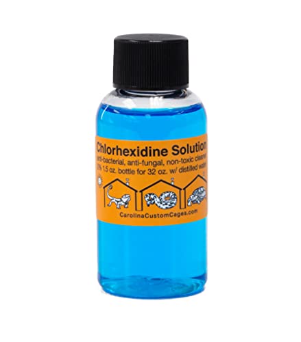 Carolina Custom Cages' Chlorhexidine Solution 2%, 1 Refill Makes 32 oz. of Working Solution, Bundle with Zoo Med 40W Nano Ceramic Heat Emitter