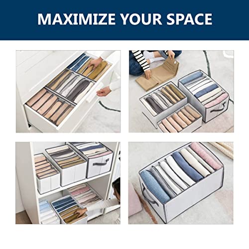 Clothing organizer Jean Organizer, Wardrobe Clothes Organizer, Closet Dresser Storage for Folded Clothes, Jeans, Pants, Leggings, Sweaters, Shirts, Kids, Baby - 9 Grids (2 PCS)