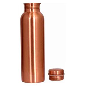 copper water bottle with lid 34 oz - ayurvedic 100% pure copper drinking vessel, drink more water bottle, solid copper handcrafted bottle 1000 ml for home, office, hotel, yoga and gifting (1 litre)