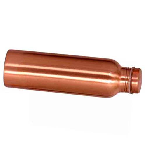 Copper Water Bottle with Lid 34 Oz - Ayurvedic 100% Pure Copper Drinking Vessel, Drink More Water Bottle, Solid Copper Handcrafted Bottle 1000 ml for Home, Office, Hotel, Yoga and Gifting (1 Litre)