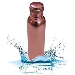 Copper Water Bottle with Lid 34 Oz - Ayurvedic 100% Pure Copper Drinking Vessel, Drink More Water Bottle, Solid Copper Handcrafted Bottle 1000 ml for Home, Office, Hotel, Yoga and Gifting (1 Litre)